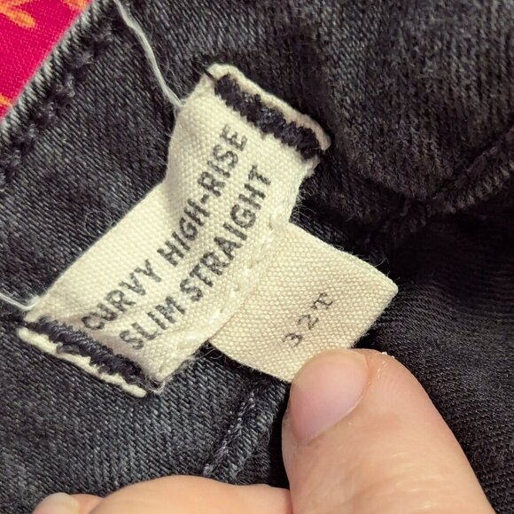 Madewell Jeans Curvy High Rise Slim Straight Jeans Richgrove Wash Black Ankle - Picture 4 of 8